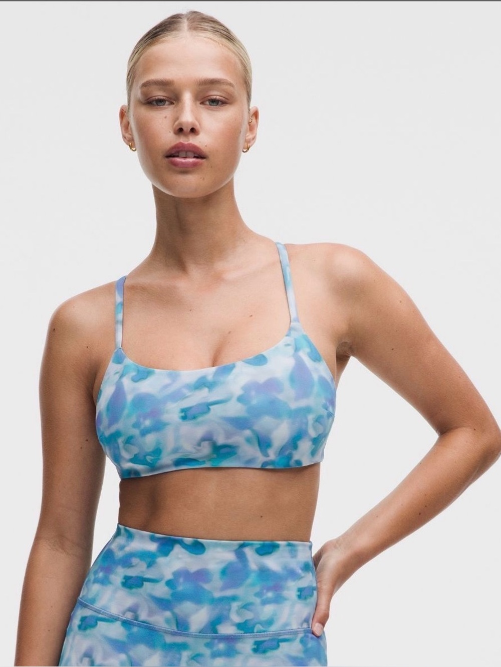 lululemon Wunder Train Strappy Racer Bra C/D Blue Size 4